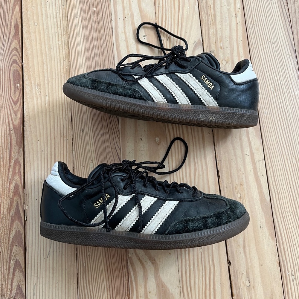Adidas Samba Classic Black White Gum Leather Kids Soccer Shoes IF1945 Youth 2.5 - Picture 6 of 10